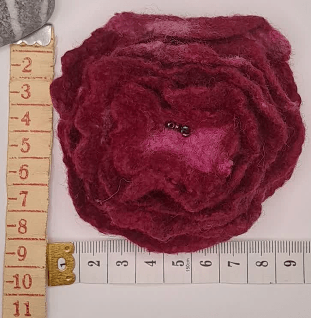 Rose flower brooch