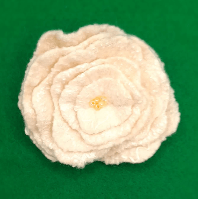 Rose flower brooch