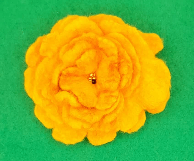 Rose flower brooch