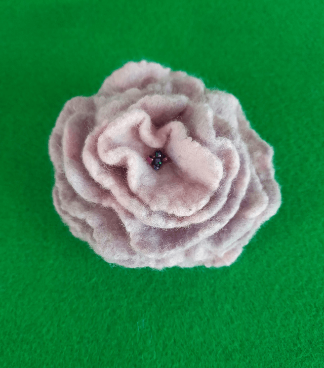 Rose flower brooch