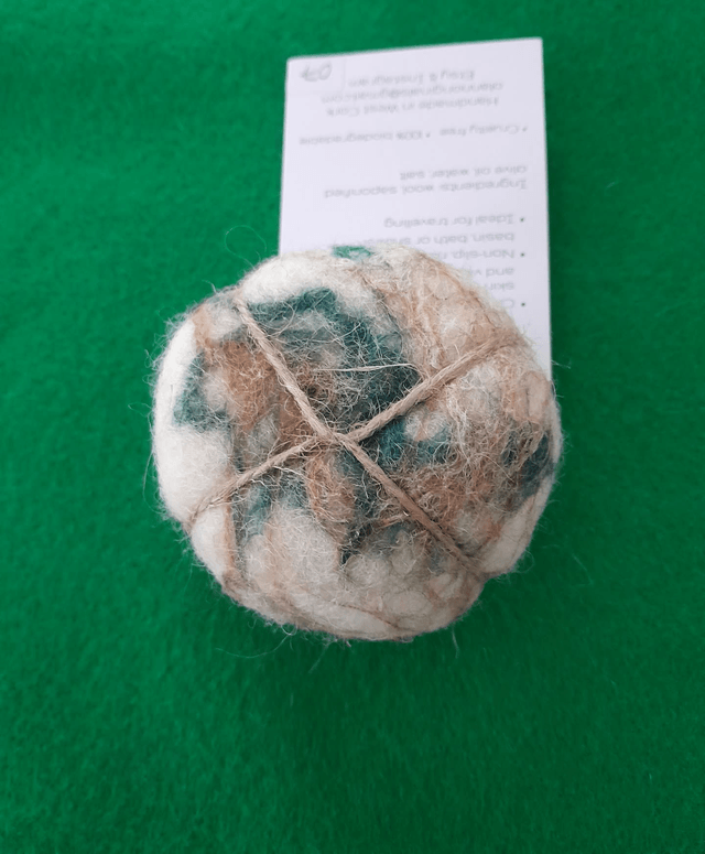 Felted soap with pouch for basin, bath & shower