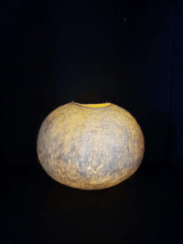 Felt ball lamp and tea light candle