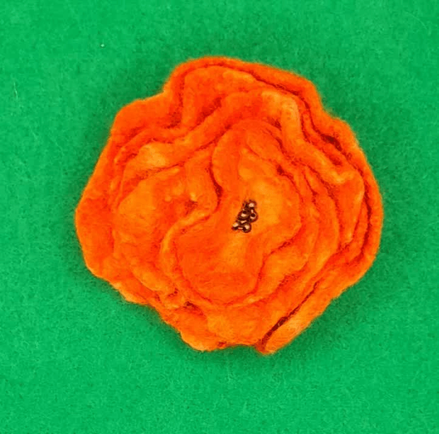 Rose flower brooch