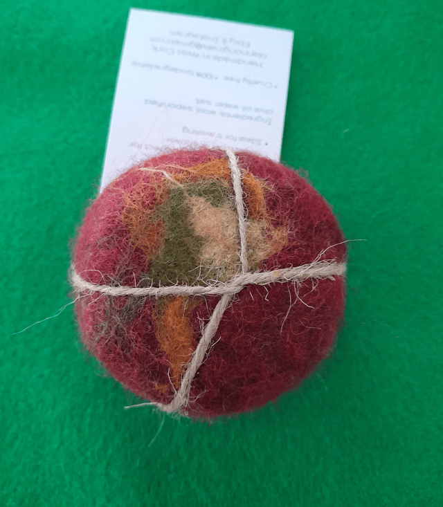 Felted soap with pouch for basin, bath & shower