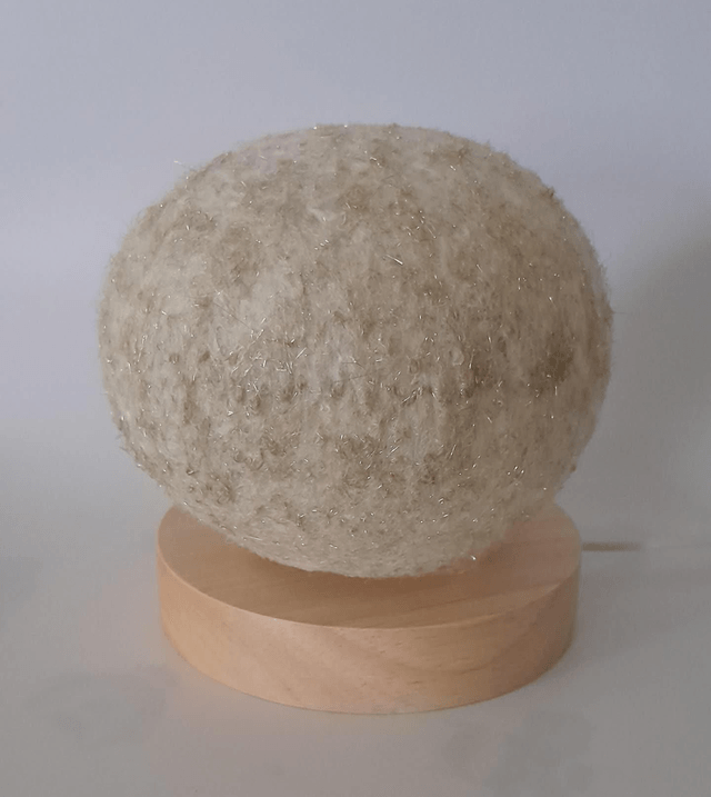 Deluxe Felt ball lamp and led wooden base set