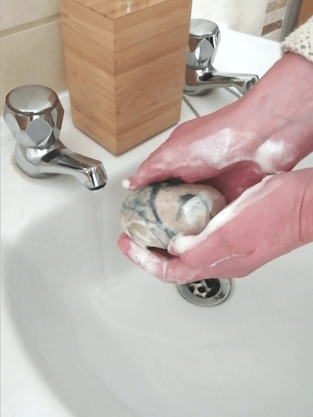 Felted soap duo for hand basins